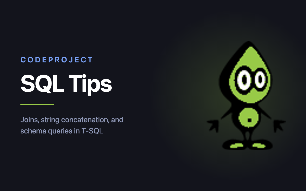 CodeProject: SQL Tips