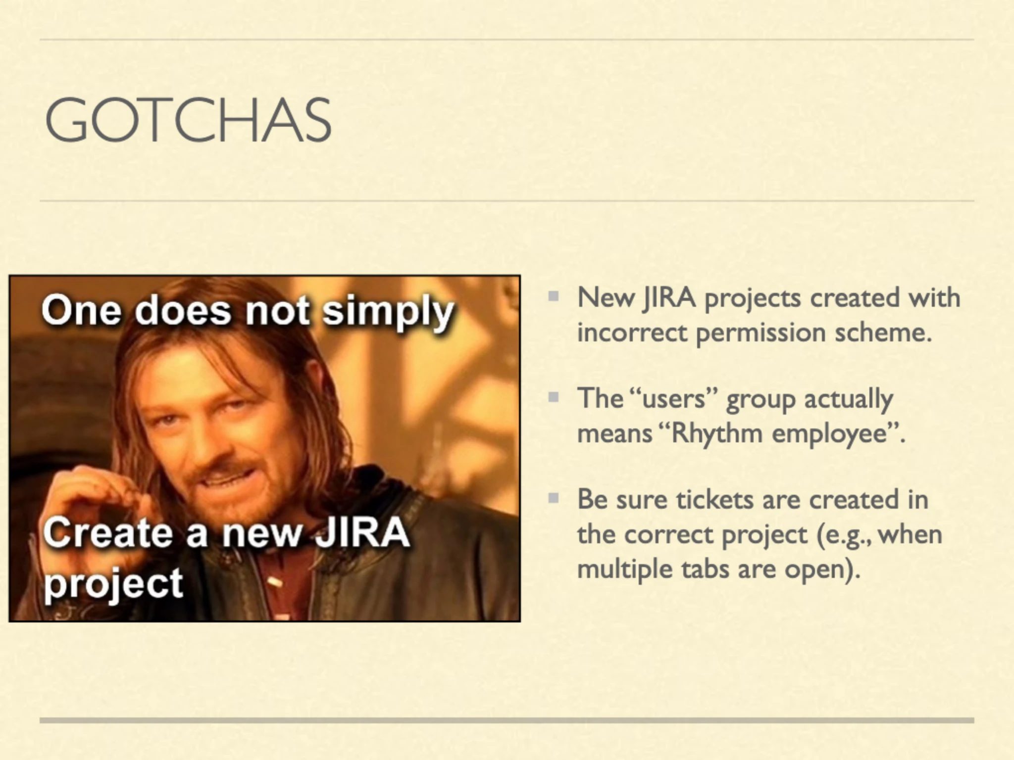 Slide 14: Gotchas