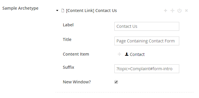 A content link in Archetype.