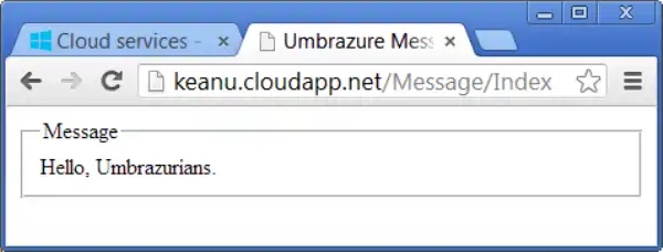 Keanu Message on Azure