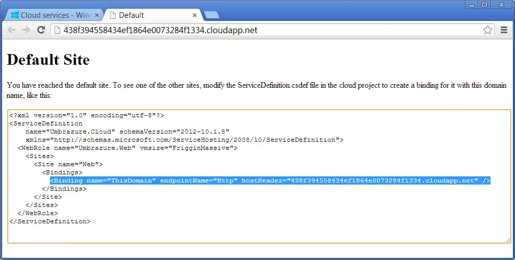 Staging Binding Example