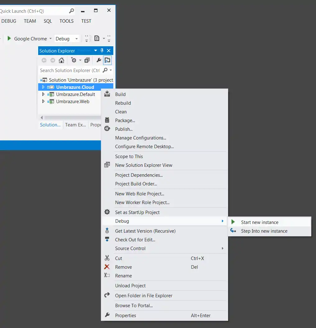 Start Debugging