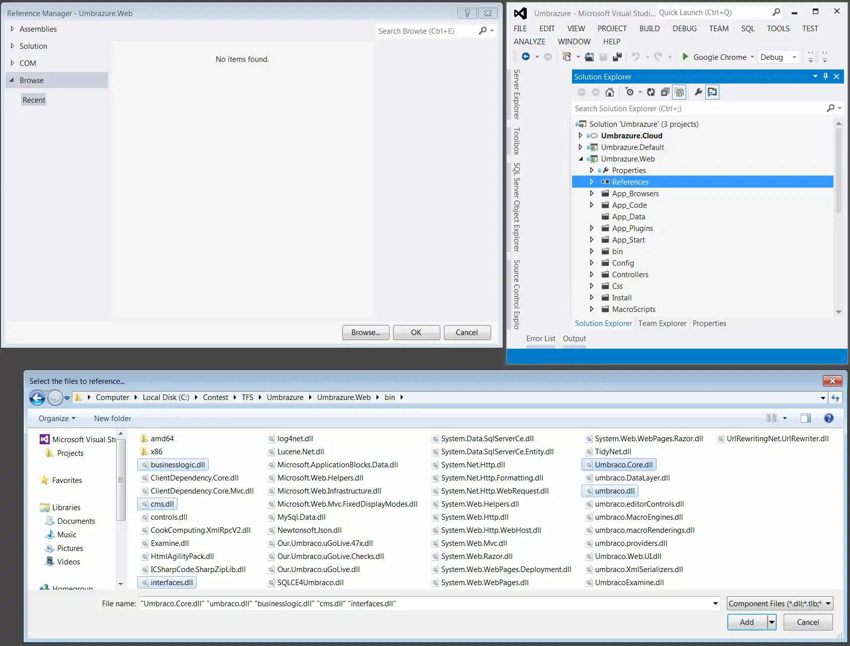 Add 5 Umbraco References