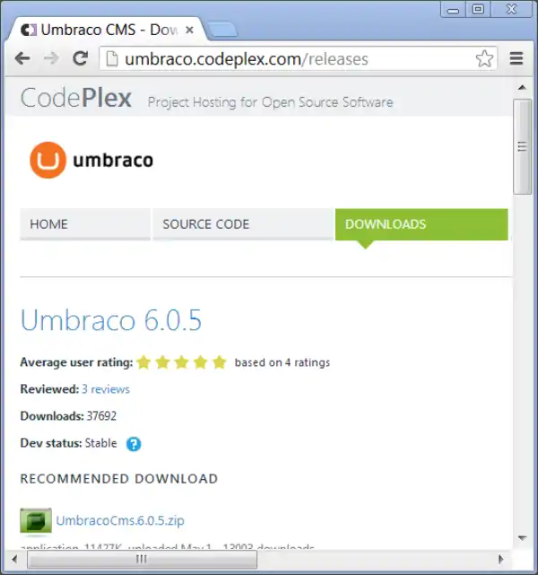 Codeplex Umbraco Download