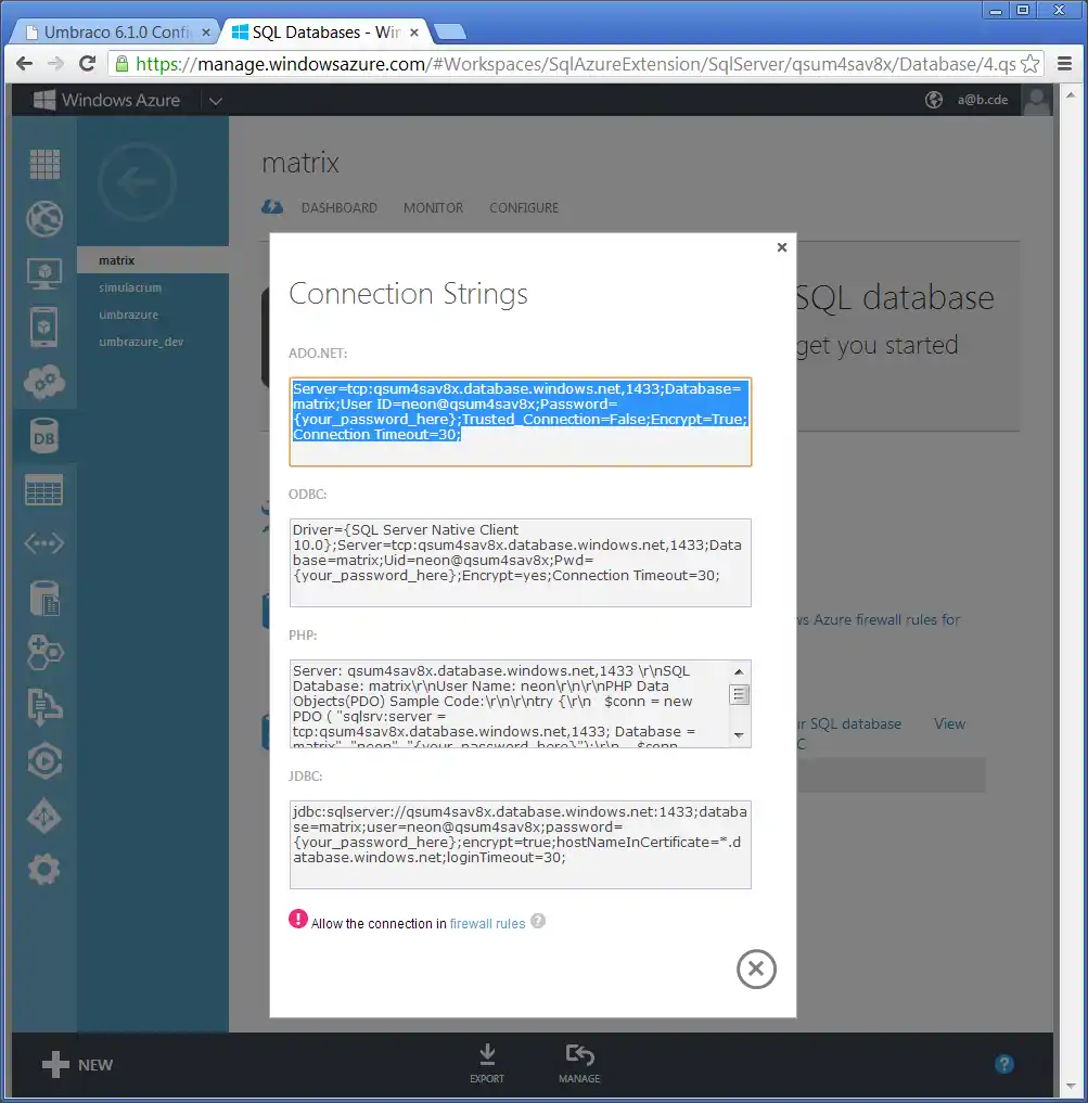 Connection String Dialog