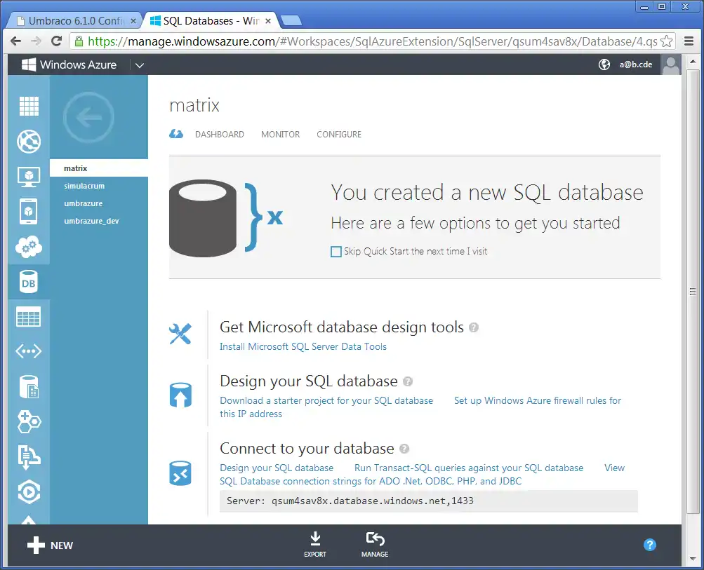 Connection String Page