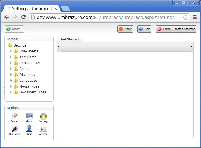 Settings Section