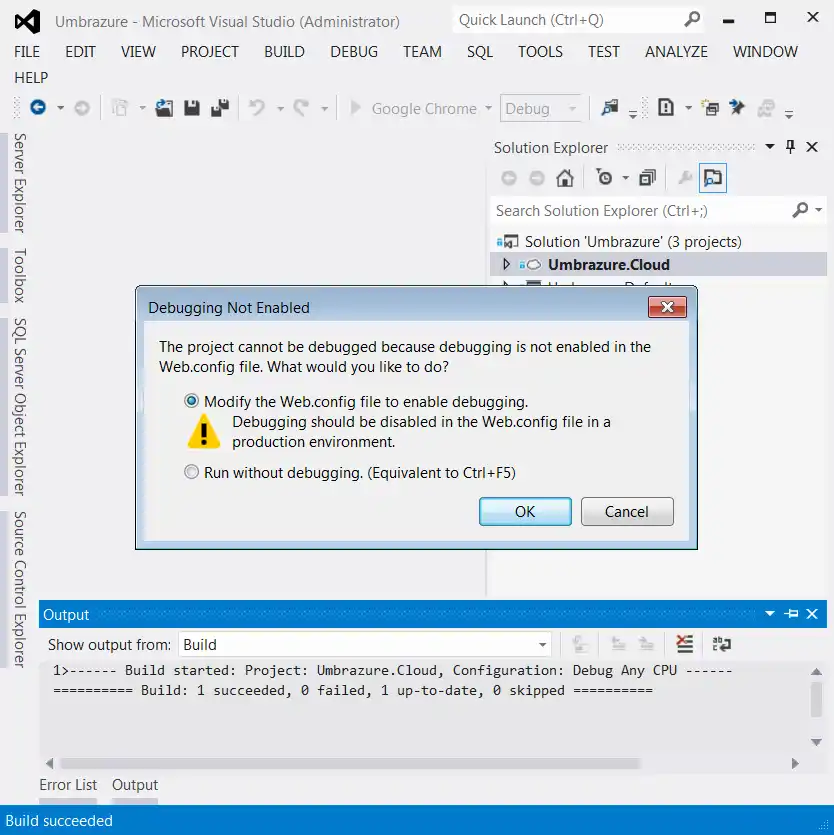 Start Debugging Umbraco