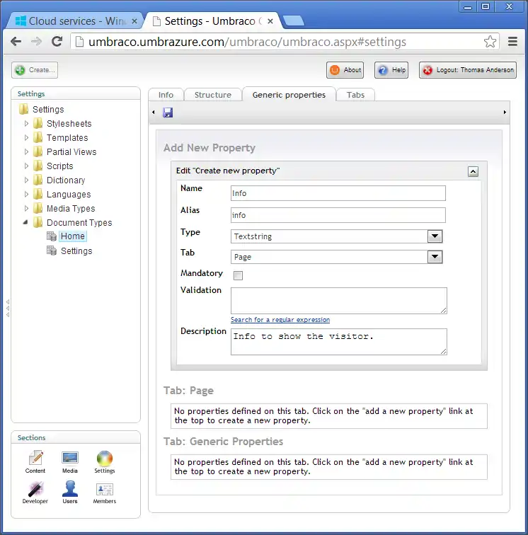 Add Info Property