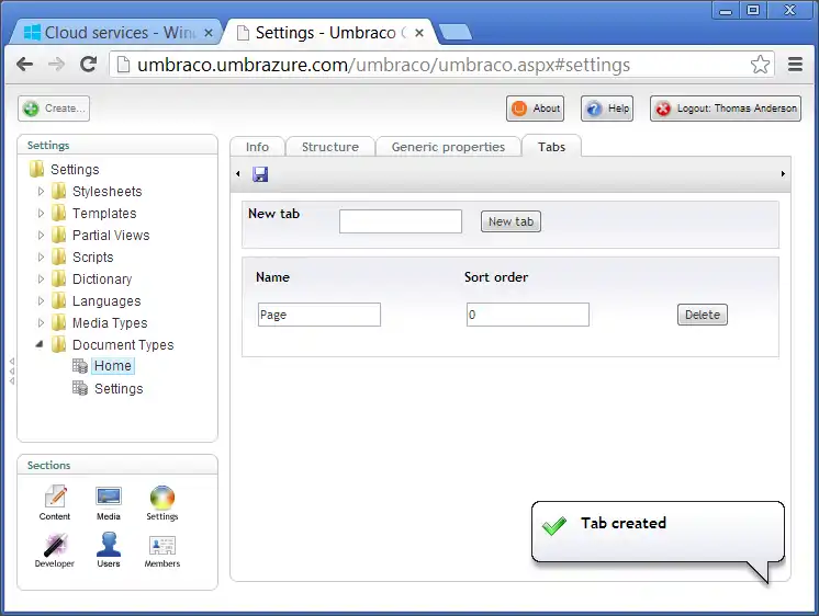 Add Page Tab