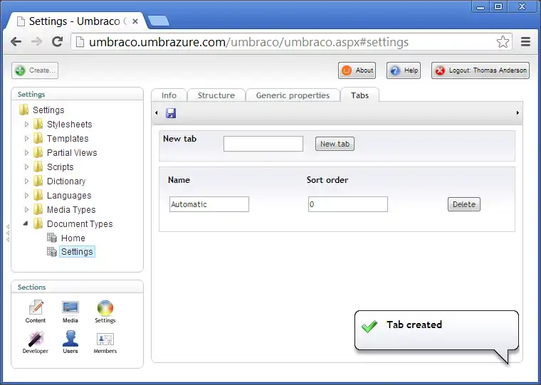 Automatic Tab