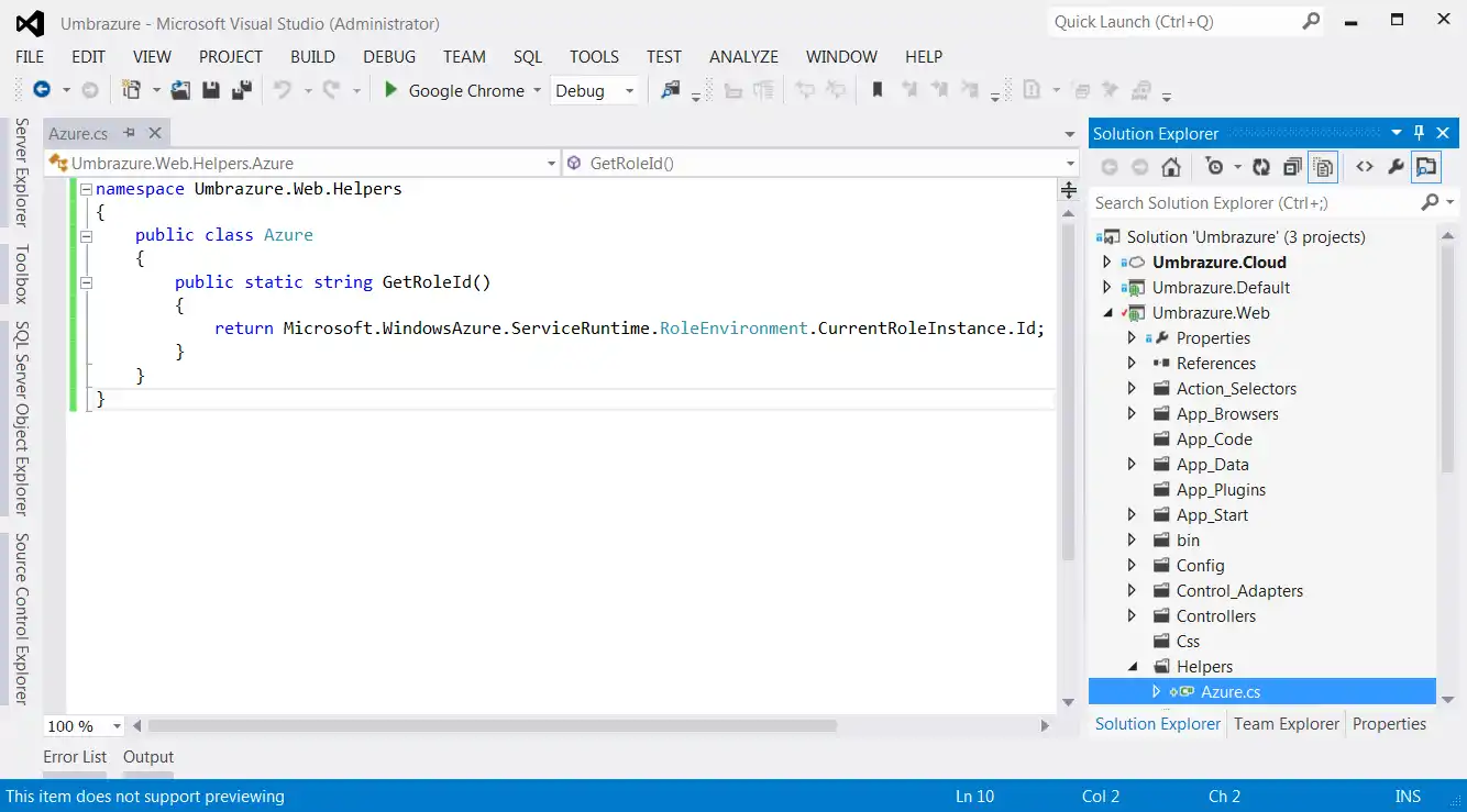 Create Helpers And Azure Class