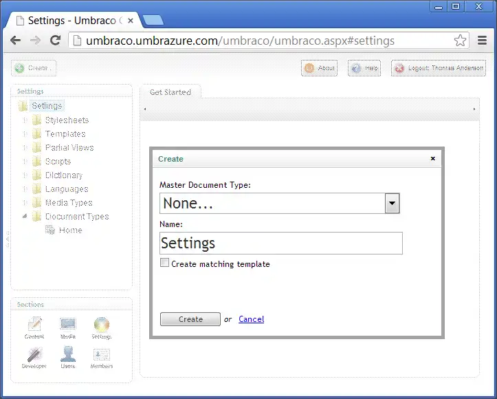 Create Settings DocType
