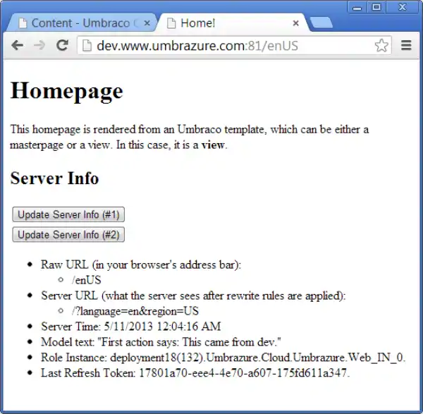 Dev Page Without Dash