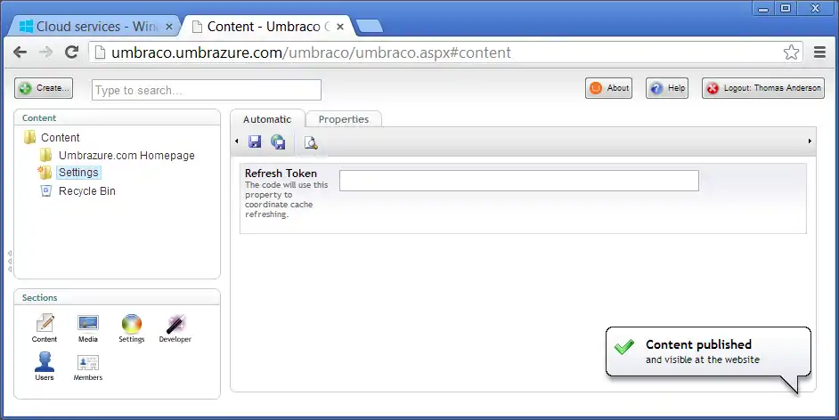 Published Settings