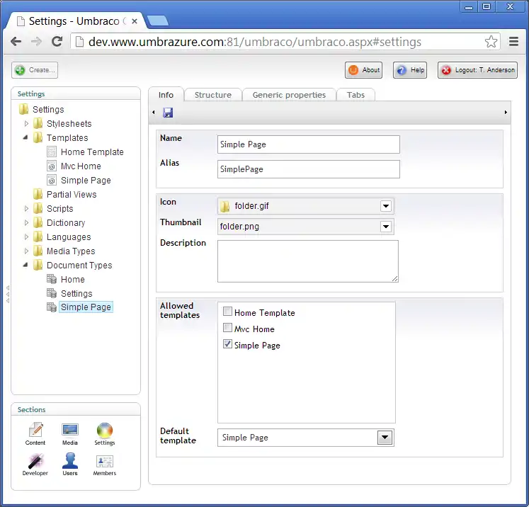 Create SimplePage DocType And Template