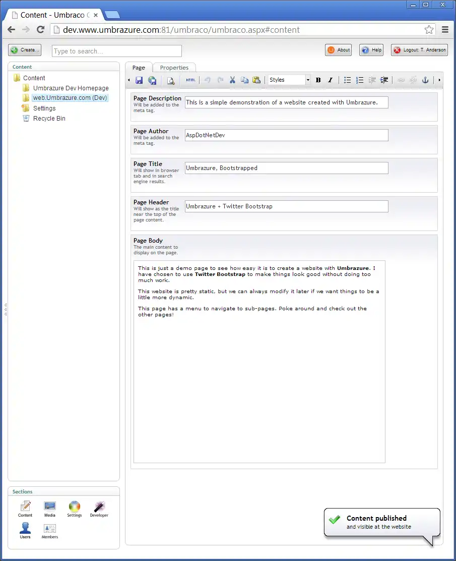 Publish Web Homepage And Sort
